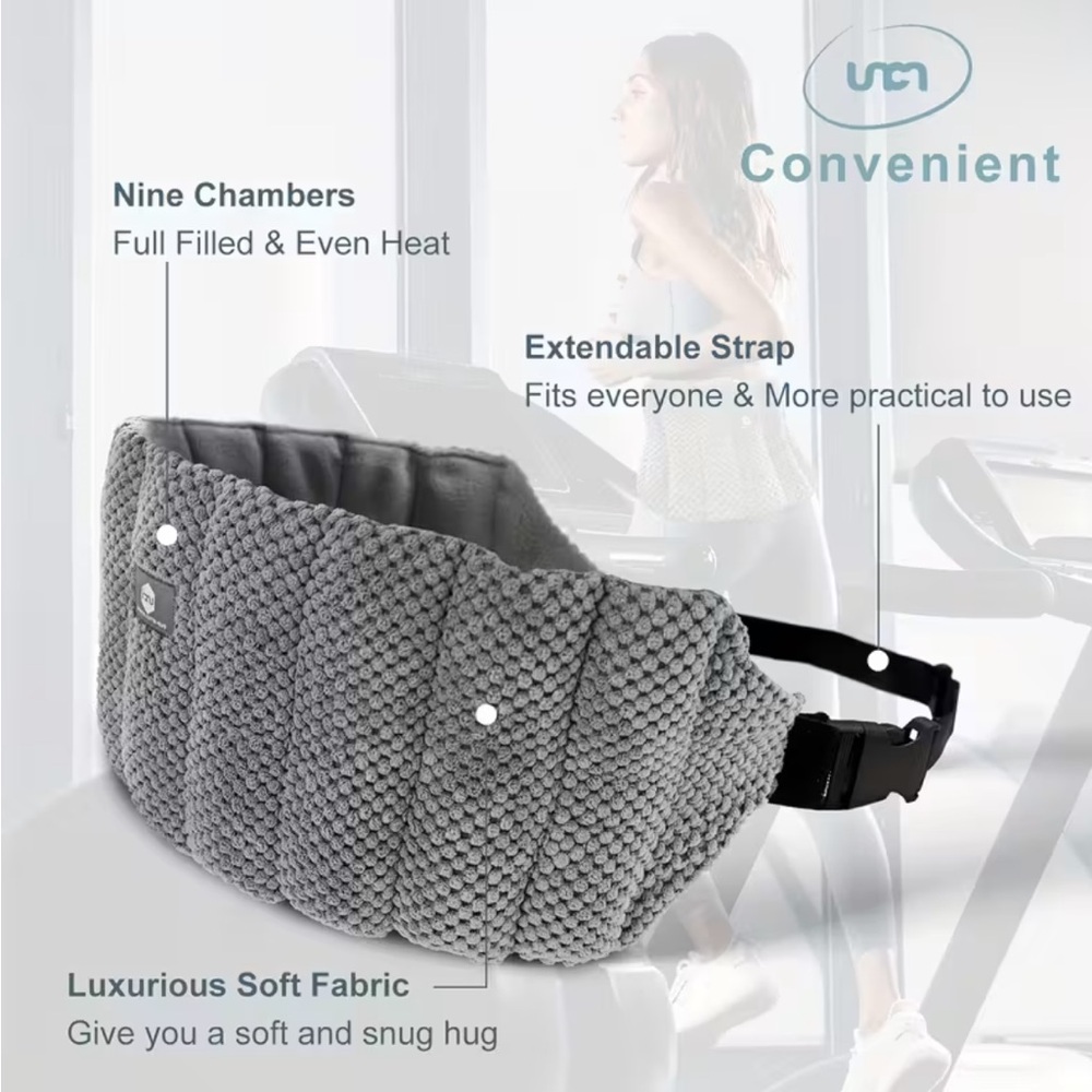 Microwave Heated Waist Belt with Extendable Strap